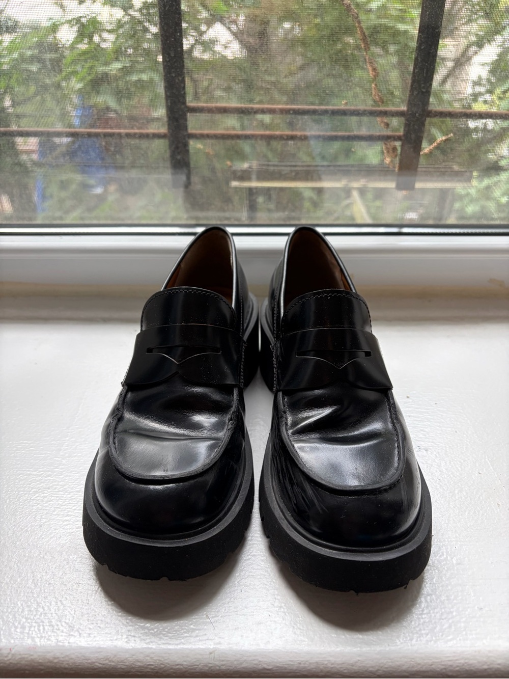 Camper Woman’s Black Platform Penny Loafers - Picture 2 of 5